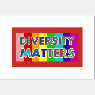Diversity Matters Pride Flag - Proudly Celebrate LGBTQ Colors - Rainbow LGBT Pride & Acceptance Apparel Posters and Art